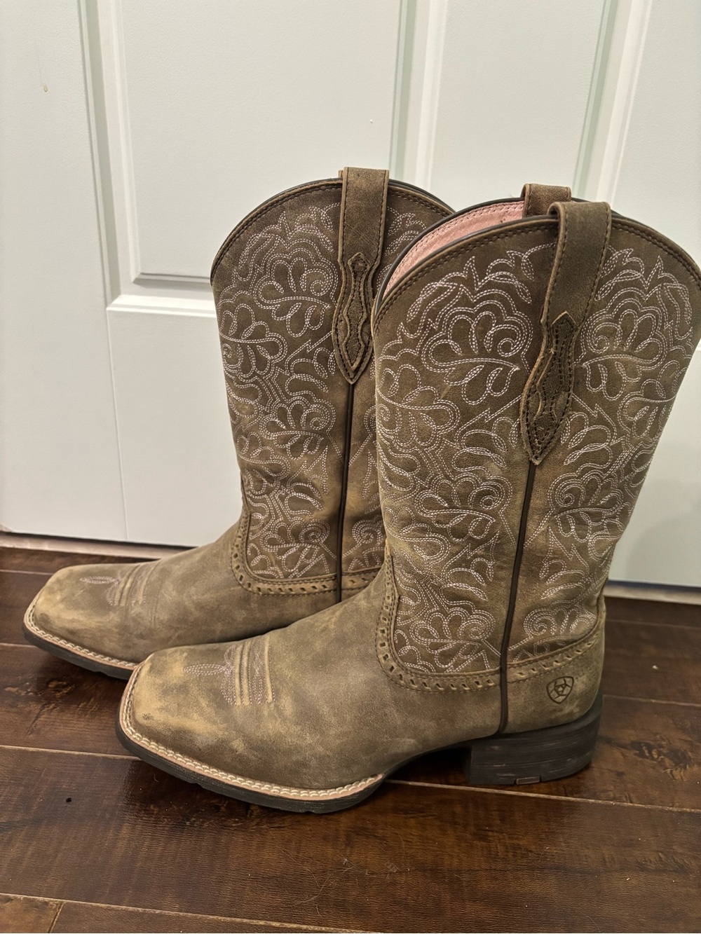Ariat Round Up Remuda Western Boot Boots Brown & Pink US 9.5 C